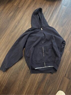 Navy Oversized Brandy Melville Zip-Up